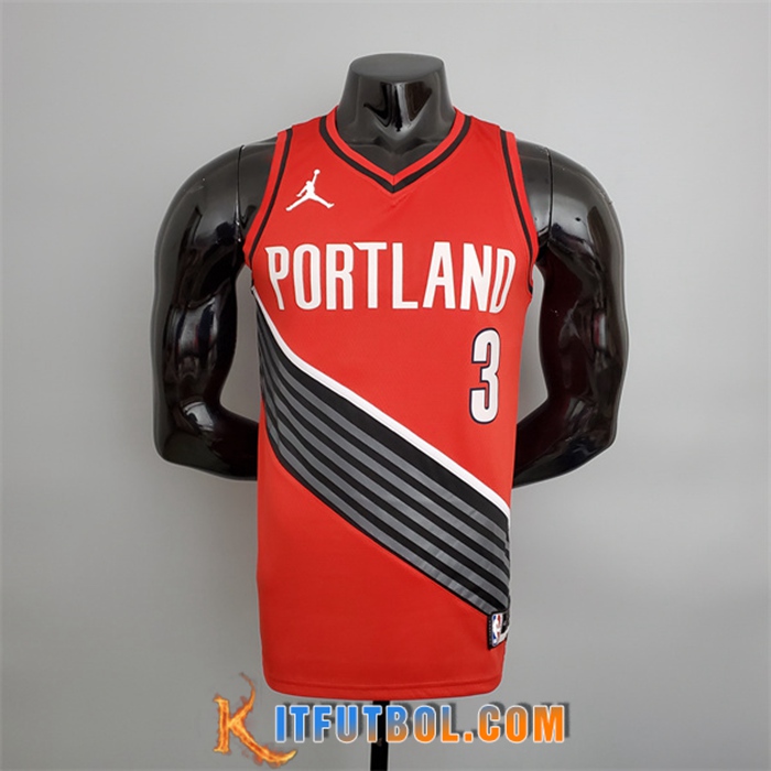 Camisetas Portland Trail Blazers (McCollum #3) Rojo Jordan Style
