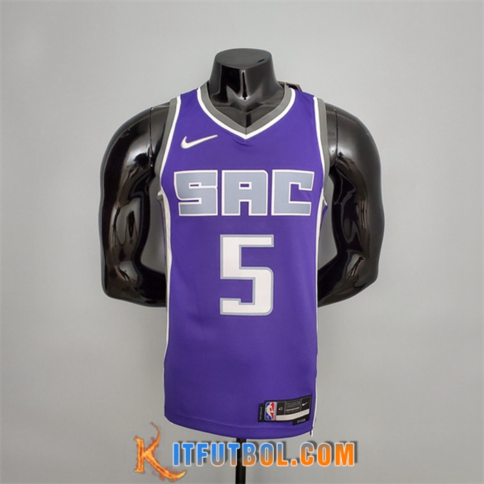 Camisetas Sacramento Kings (Fox #5) Púrpura 75th Anniversary