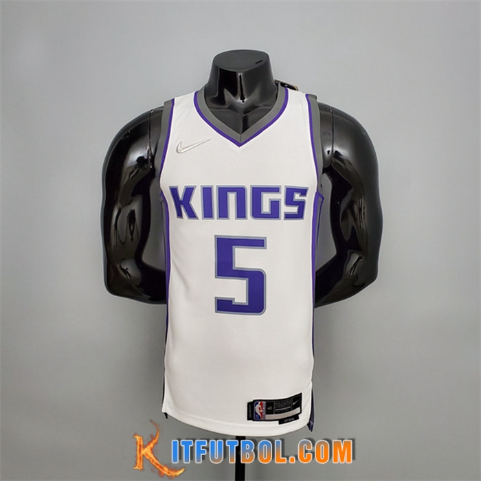 Camisetas Sacramento Kings (Fox #5) Blanco 75th Anniversary