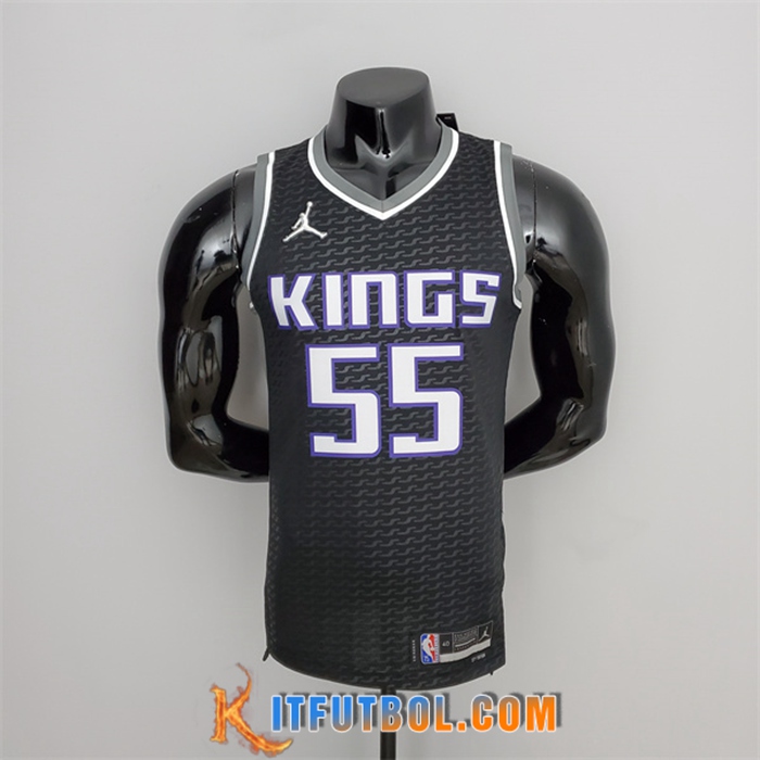 Camisetas Sacramento Kings (Williams #55) Negro 75th Anniversary Jordan
