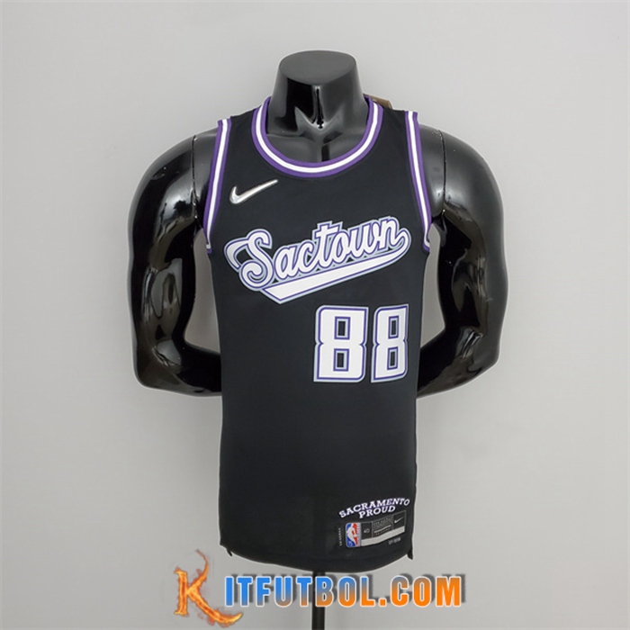 Camisetas Sacramento Kings (Queta #88) 2022 Season Negro City Edition