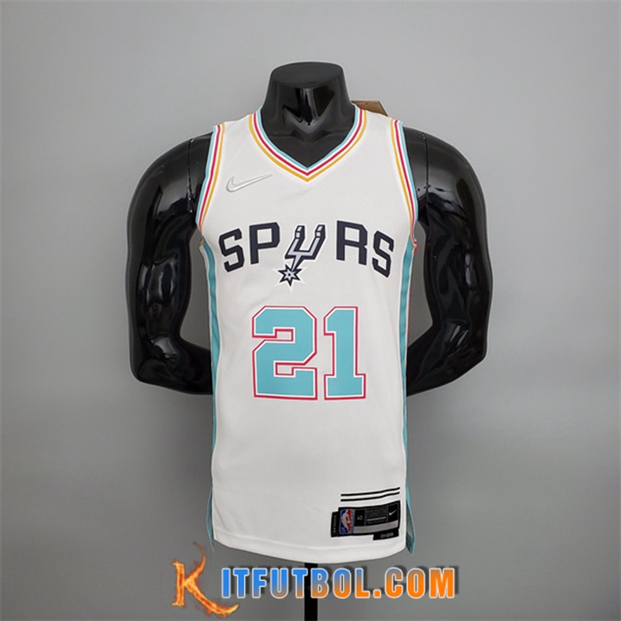 Camisetas San Antonio Spurs (Duncan #21) 2022 Season Blanco City Edition