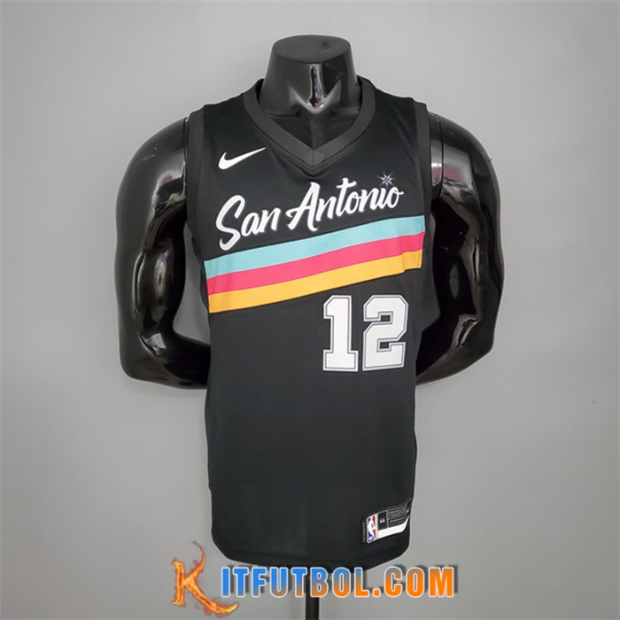 Nueva Camisetas San Antonio Spurs (Aldridge #12) Negro City Edition
