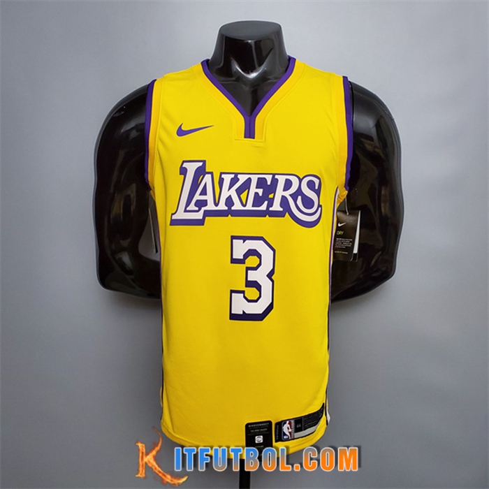 Camisetas Los Angeles Lakers (Davis #3) Amarillo V-collerette City Edition