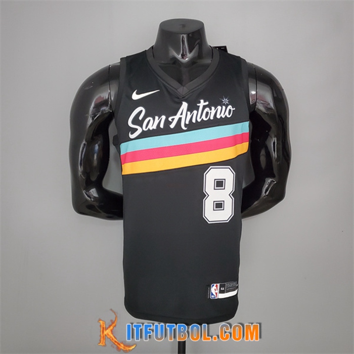 Nueva Camisetas San Antonio Spurs (Mills #8) Negro City Edition