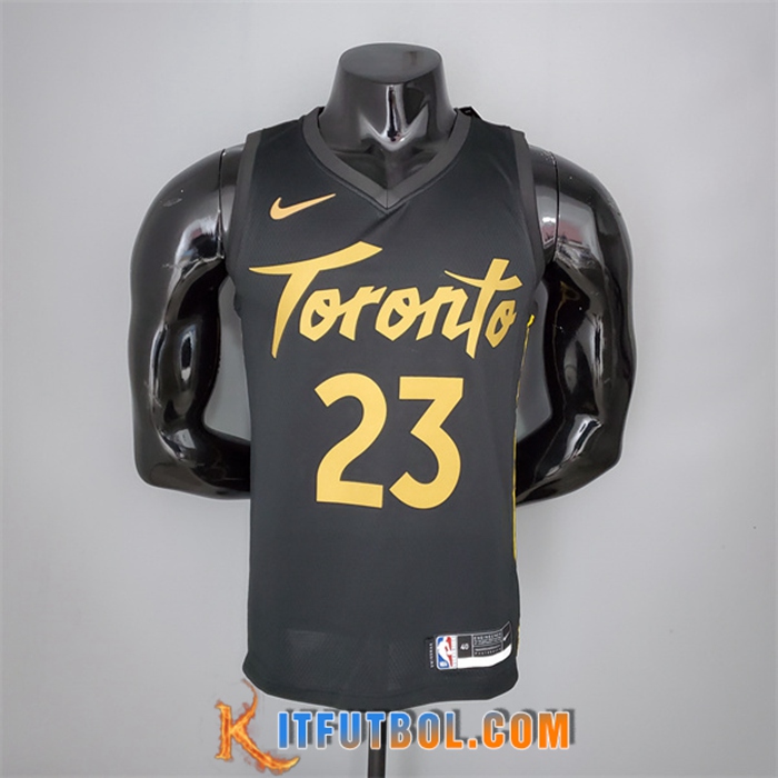 Camisetas Toronto Raptors (Vanvleet #23) 2021 Season Negro Gold
