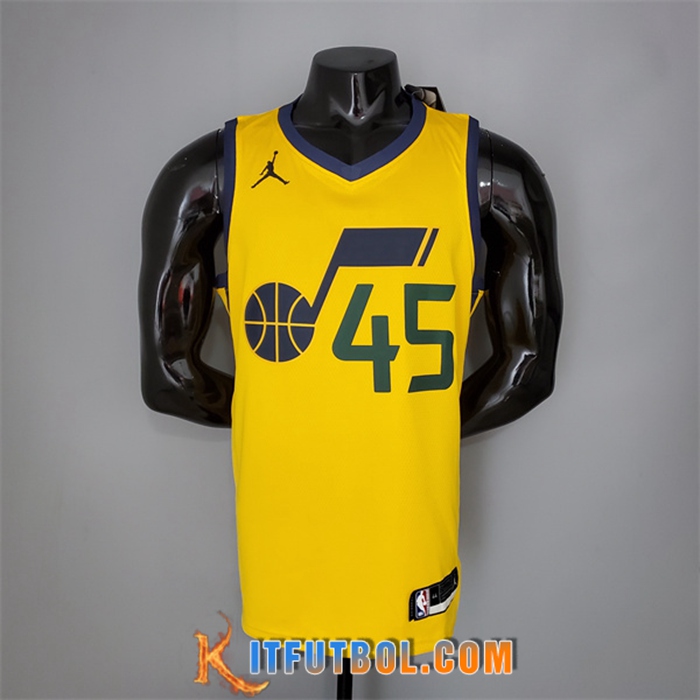 Camisetas Utah Jazz (Mithcell #45) 2021 Amarillo Jordan Theme