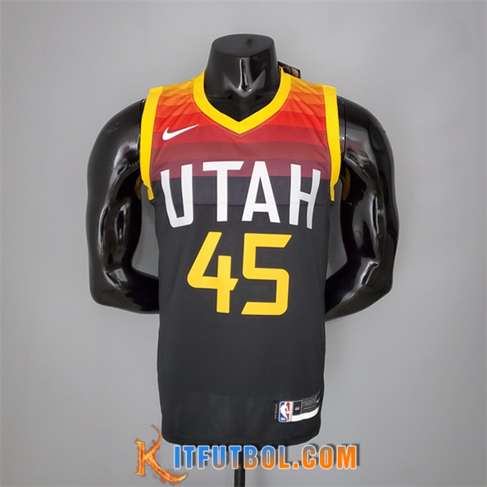Camisetas Utah Jazz (Mithcell #45) 2021 Negro/Rojo City Edition