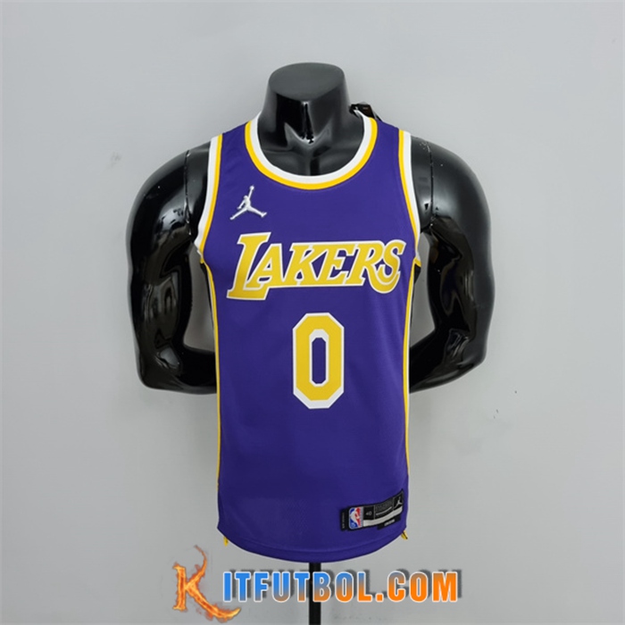 Camisetas Los Angeles Lakers (Westbrook #0) Púrpura 75th Anniversary