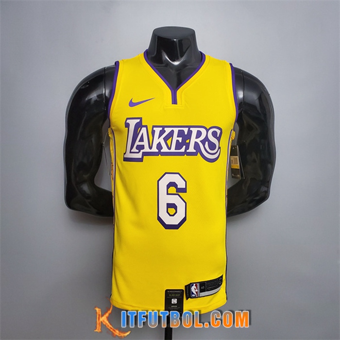 Camisetas Los Angeles Lakers (James #6) Amarillo