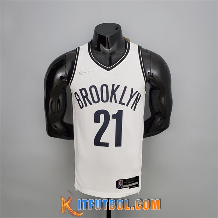 Camisetas Brooklyn Nets (Aldridge #21) Blanco 75th Anniversary