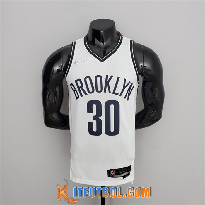 Camisetas Brooklyn Nets (Curry #30) Blanco 75th Anniversary