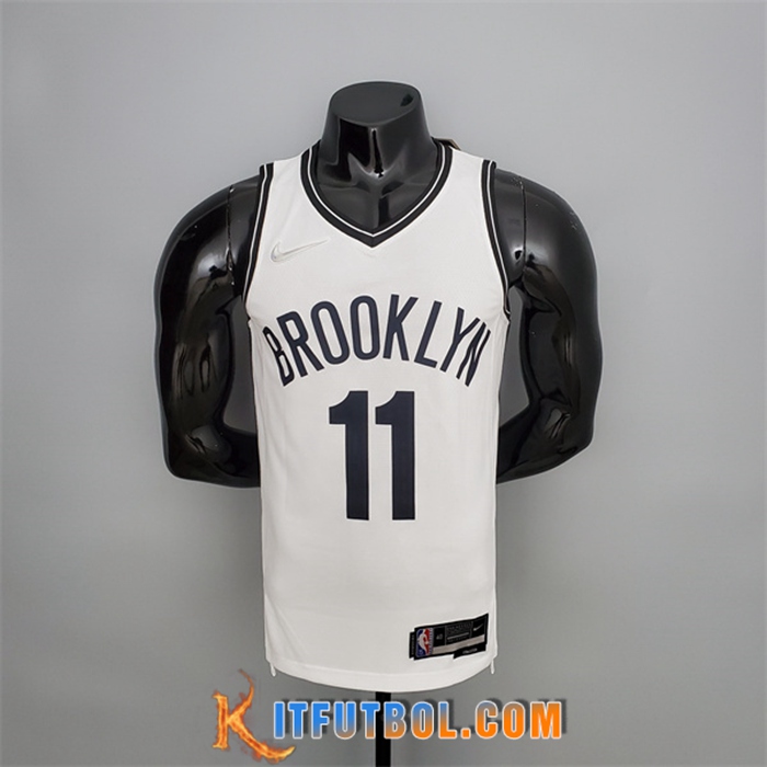 Camisetas Brooklyn Nets (Irving #11) Blanco 75th Anniversary