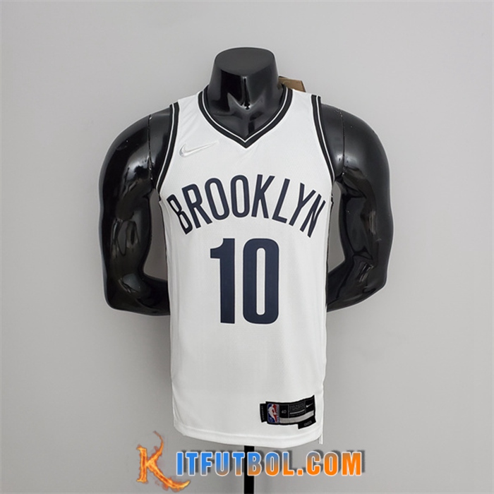Camisetas Brooklyn Nets (Simmons #10) Blanco 75th Anniversary