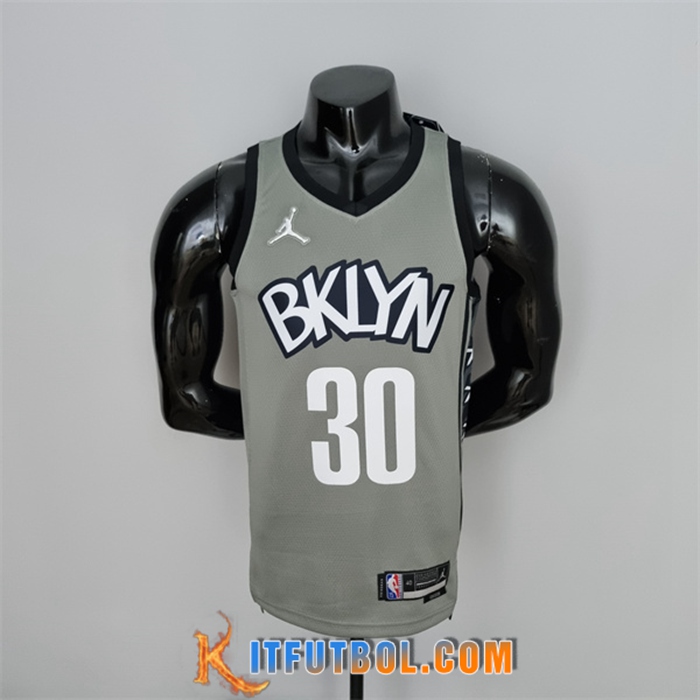 Camisetas Brooklyn Nets (Curry #30) Gris 75th Anniversary City Edition