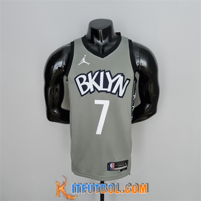 Camisetas Brooklyn Nets (Durant #7) Gris 75th Anniversary City Edition
