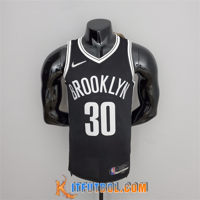Camisetas Brooklyn Nets (Curry #30) Negro 75th Anniversary