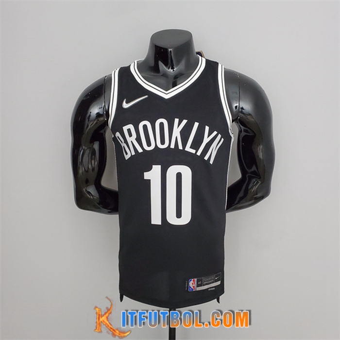 Camisetas Brooklyn Nets (Simmons #10) Negro 75th Anniversary