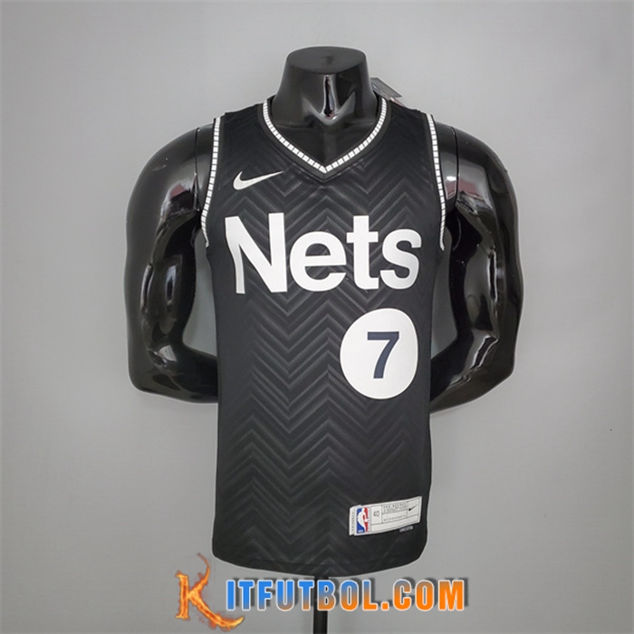 Camisetas Brooklyn Nets (Durant #7) 2021 Negro Bonus Edition
