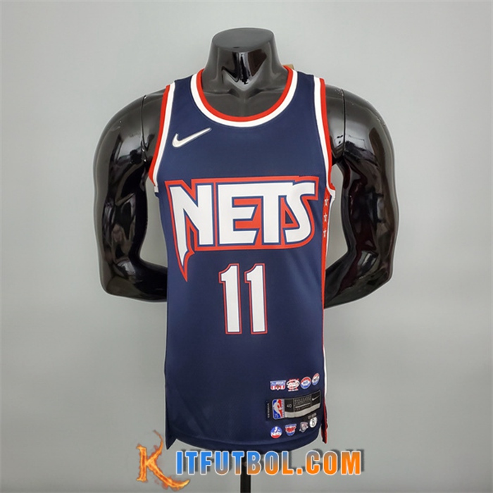 Camisetas Brooklyn Nets (Irving #11) Azul Royal 75th Anniversary City Edition
