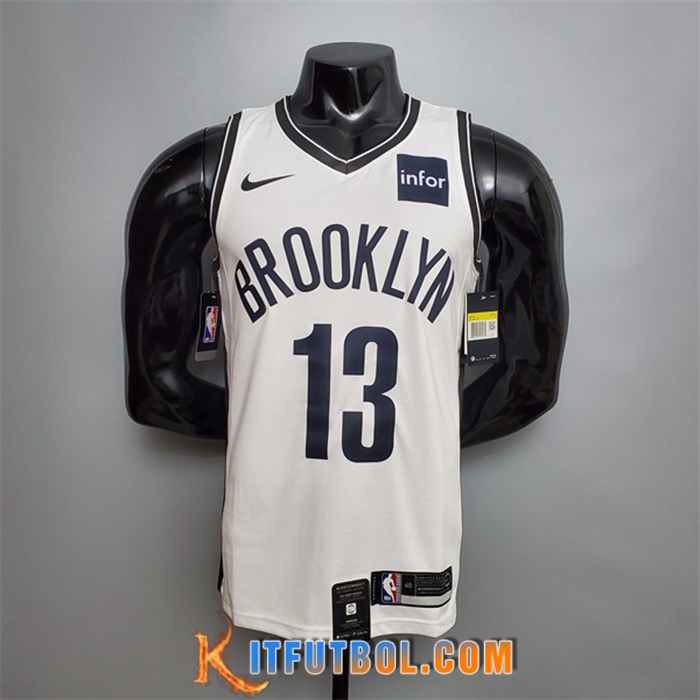 Camisetas Brooklyn Nets (Harden #13) Blanco
