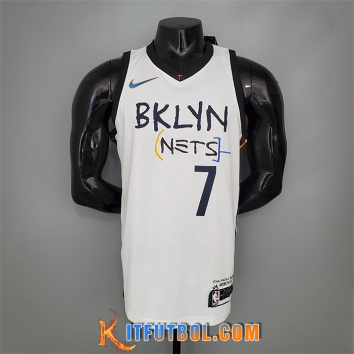 Camisetas Brooklyn Nets (Durant #7) Graffiti Blanco