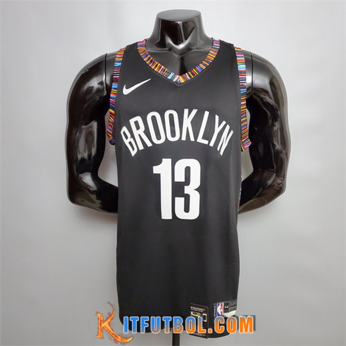 Camisetas Brooklyn Nets (Harden #13) Negro City Version