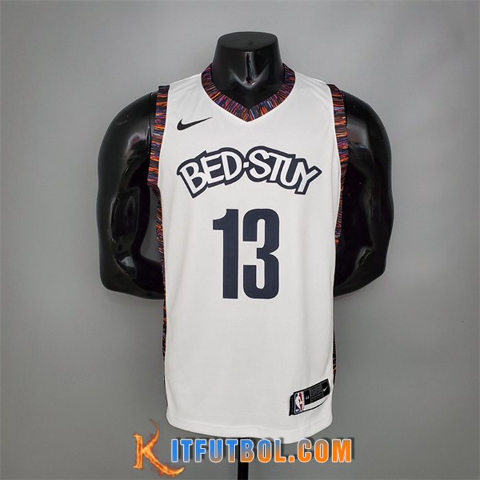 Camisetas Brooklyn Nets (Harden #13) Blanco City Version