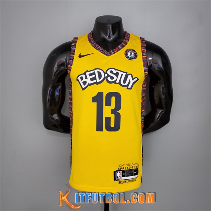 Camisetas Brooklyn Nets (Harden #13) Amarillo Commemorative Edition