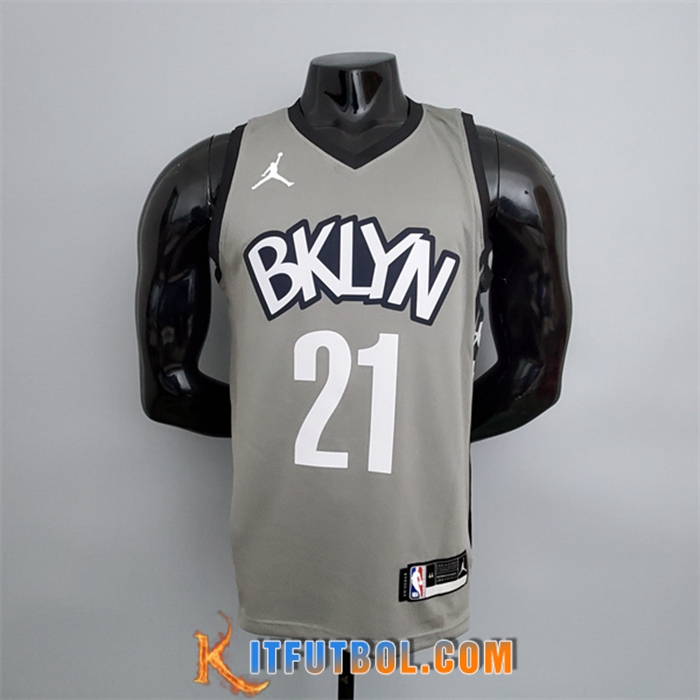 Camisetas Brooklyn Nets (Aldridge #21) Gris