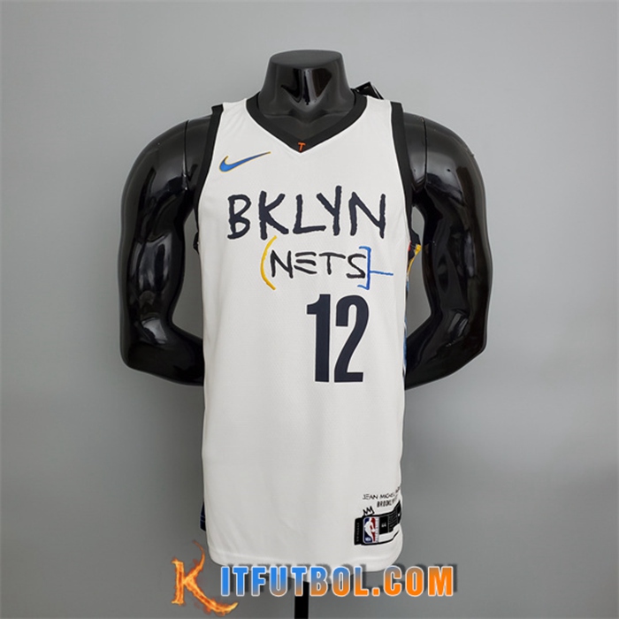 Camisetas Brooklyn Nets (Harris #12) Blanco Graffiti