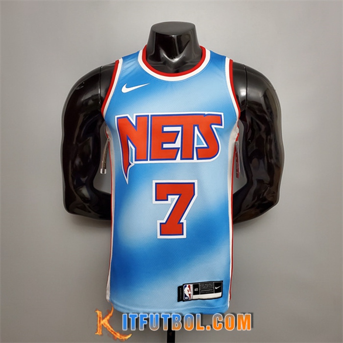 Nueva Camisetas Brooklyn Nets (Durant #7) Azul Retro Limited Edition