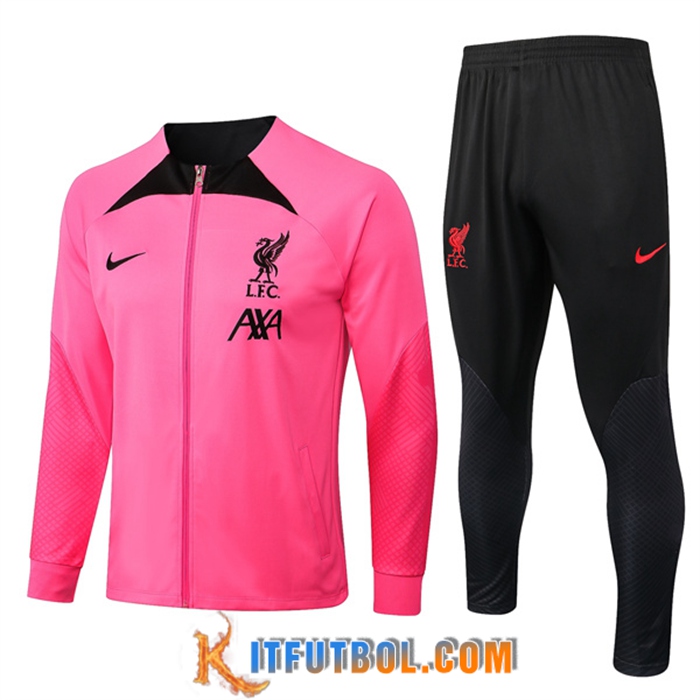 Chandal Equipos De Futbol - Chaqueta FC Liverpool Rosa/Negro 2022/2023