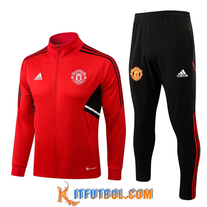 Chandal Equipos De Futbol - Chaqueta Manchester United Rojo/Negro 2022/2023