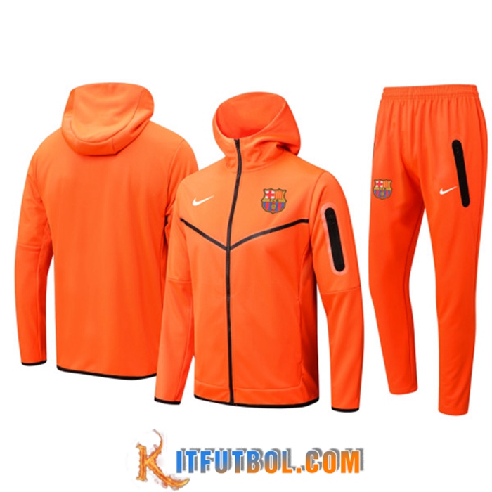 Chaqueta Con Capucha Chandal FC Barcelona Naranja 2022/2023