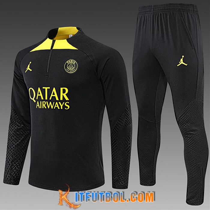 Chandal Equipos De Futbol Jordan PSG Ninos Negro/Amarillo 2022/2023