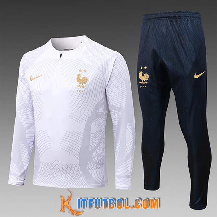 Chandal Equipos De Futbol Francia Ninos Pattern Blanco 2022/2023