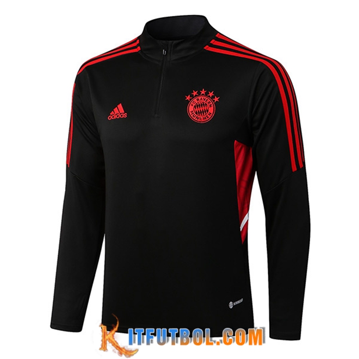 Sudadera De Entrenamiento Bayern Munich Negro/Rojo 2022/2023