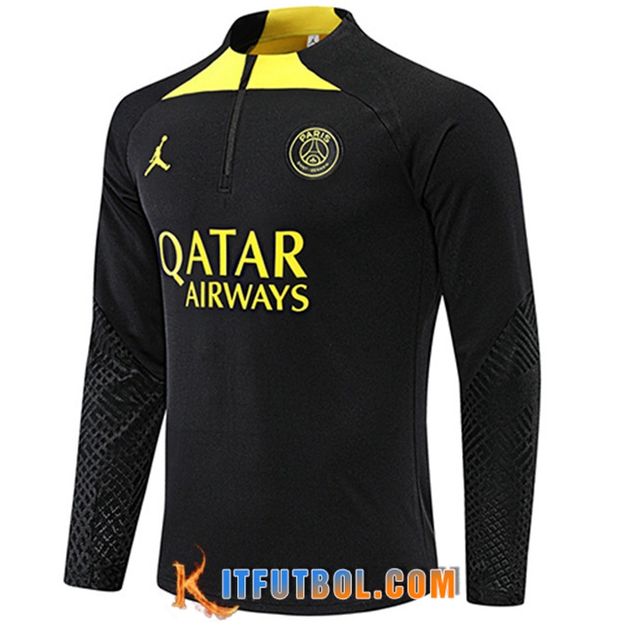 Sudadera De Entrenamiento Jordan PSG Negro/Amarillo 2022/2023
