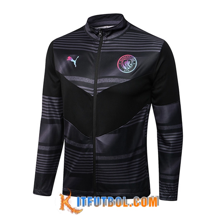 Chaquetas Futbol Manchester City Negro/Gris 2022/2023