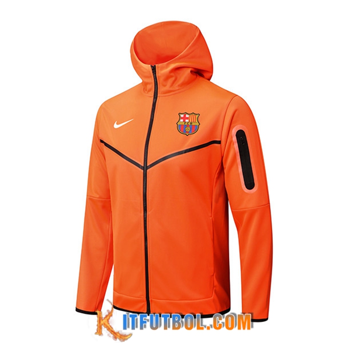 Chaqueta Con Capucha FC Barcelona Naranja 2022/2023