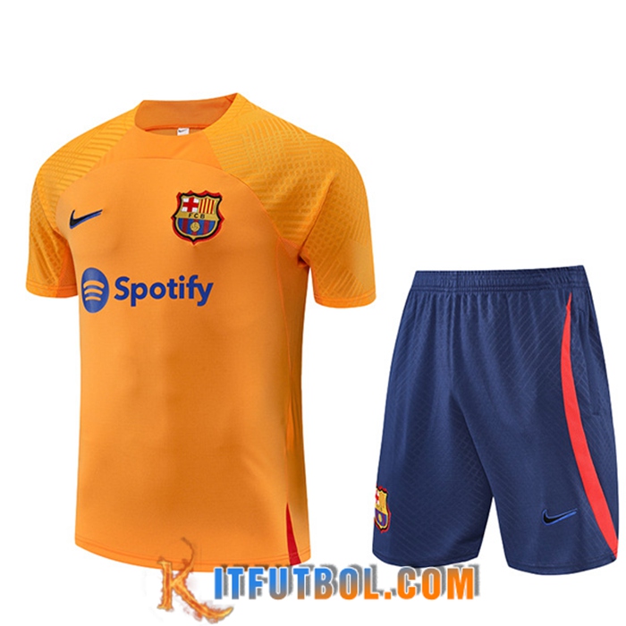Camiseta Entrenamiento + Cortos FC Barcelona Amarillo 2022/2023