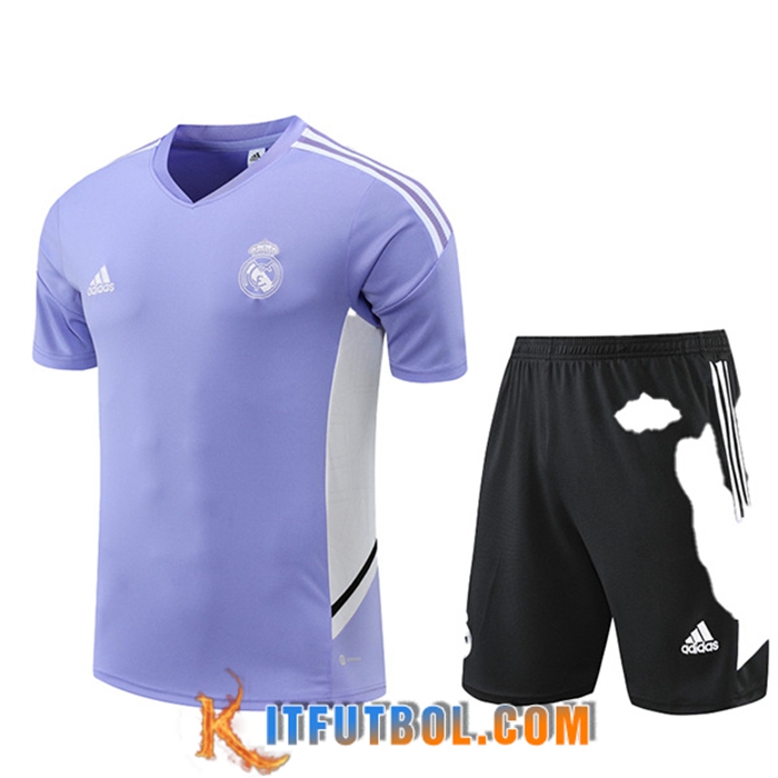 Camiseta Entrenamiento + Cortos Real Madrid Violeta 2022/2023