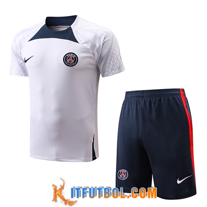 Camiseta Entrenamiento + Cortos PSG Negro/Blanco 2022/2023