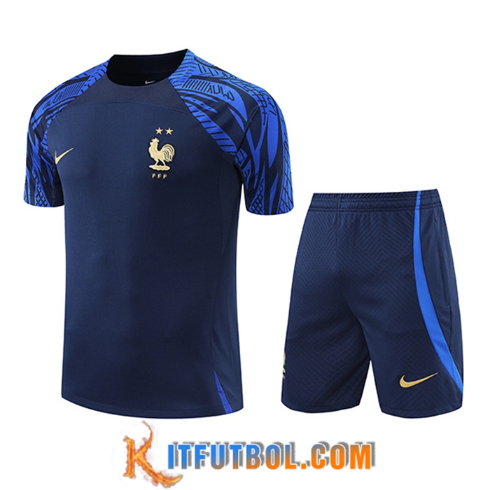 Camiseta Entrenamiento + Cortos Francia Azul marino 2022/2023