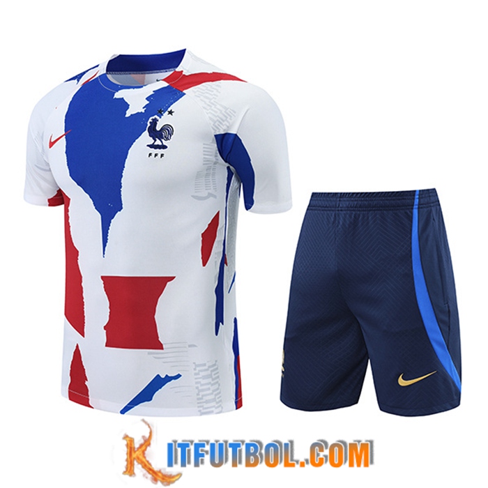 Camiseta Entrenamiento + Cortos Francia Rojo/Negro/Blanco 2022/2023
