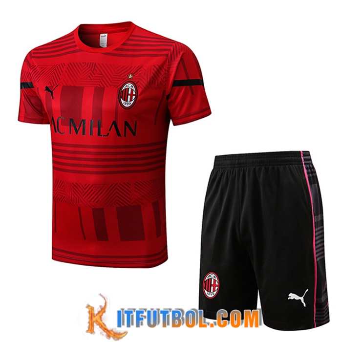 Camiseta Entrenamiento + Cortos AC Milan Rojo 2022/2023