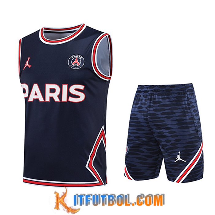 Camiseta Entrenamiento sin mangas + Cortos Jondan PSG Azul marino 2022/2023