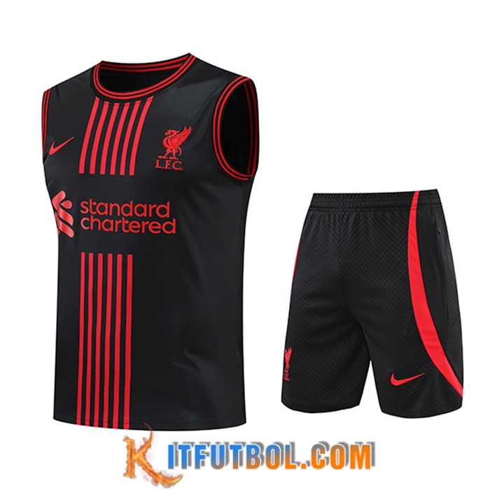 Camiseta Entrenamiento sin mangas + Cortos FC Liverpool Negro 2022/2023