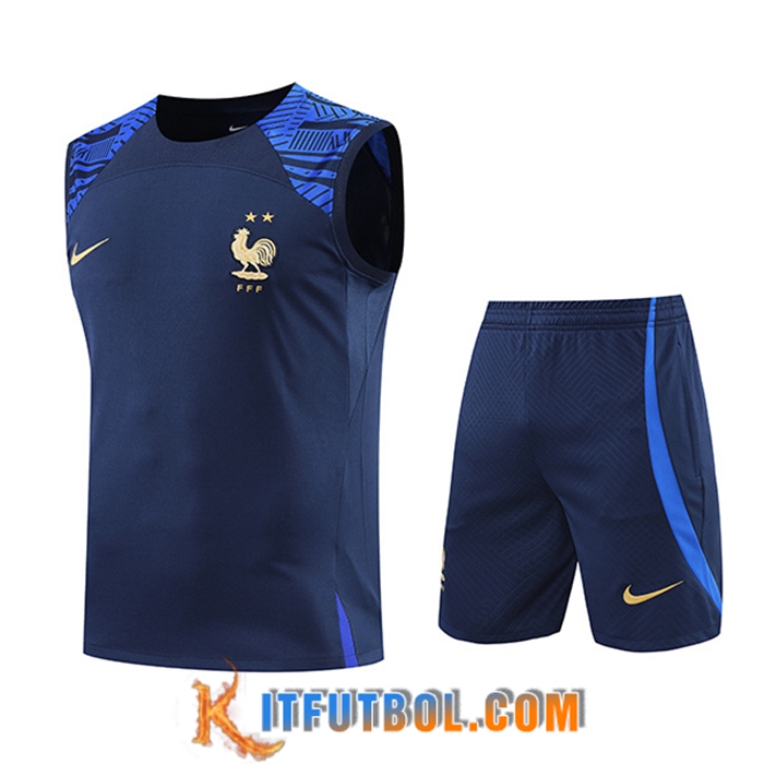 Camiseta Entrenamiento sin mangas + Cortos Francia Azul marino 2022/2023